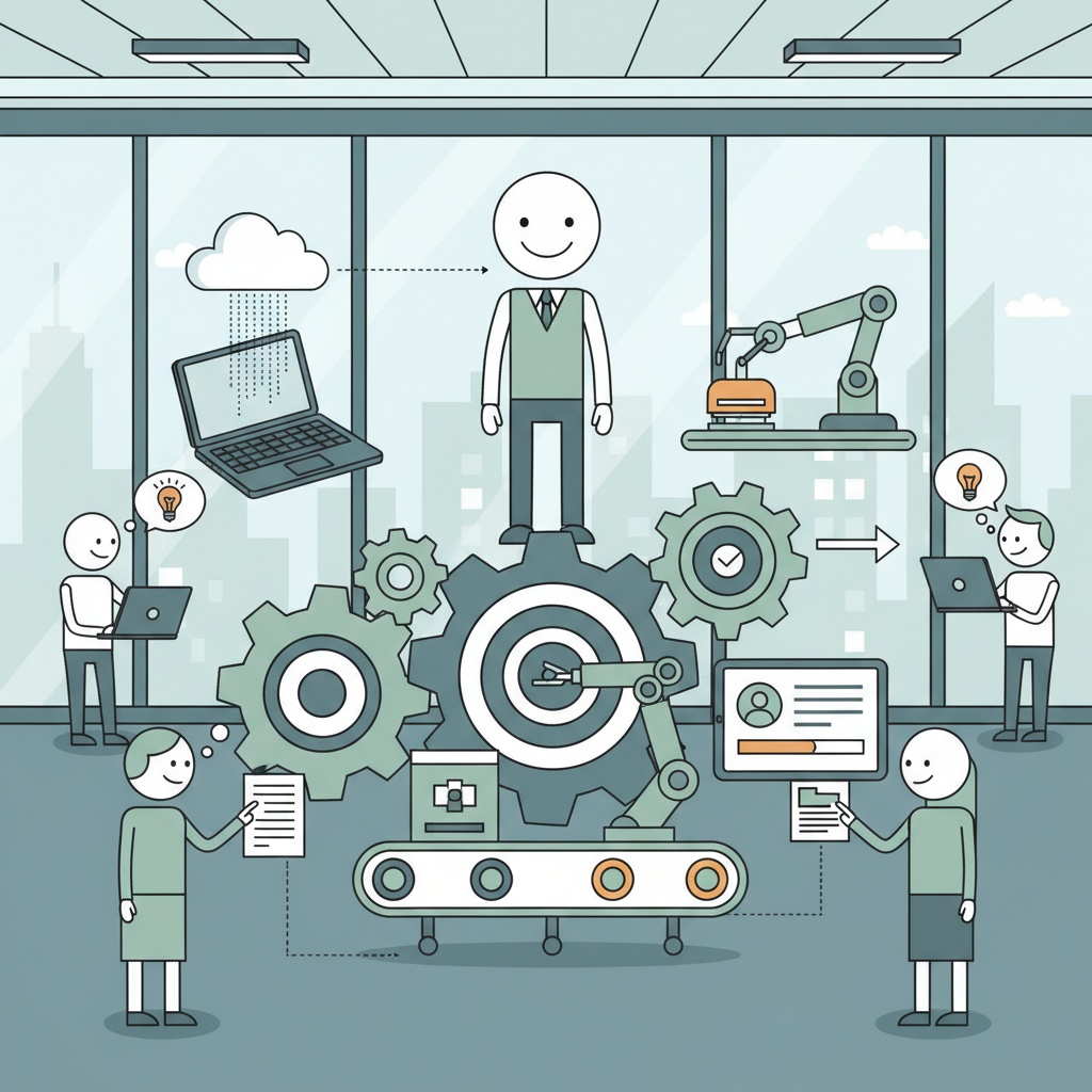 Business process automation combining AI, RPA, and machine learning
